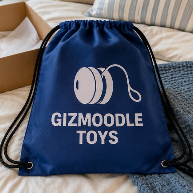 Customer photo of a custom drawstring swag bag